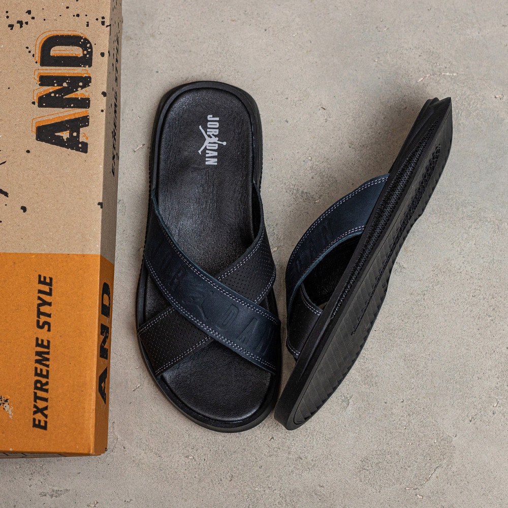 Мужские кожаные  летние шлепанцы-сланцы Jordan Киев - изображение 10