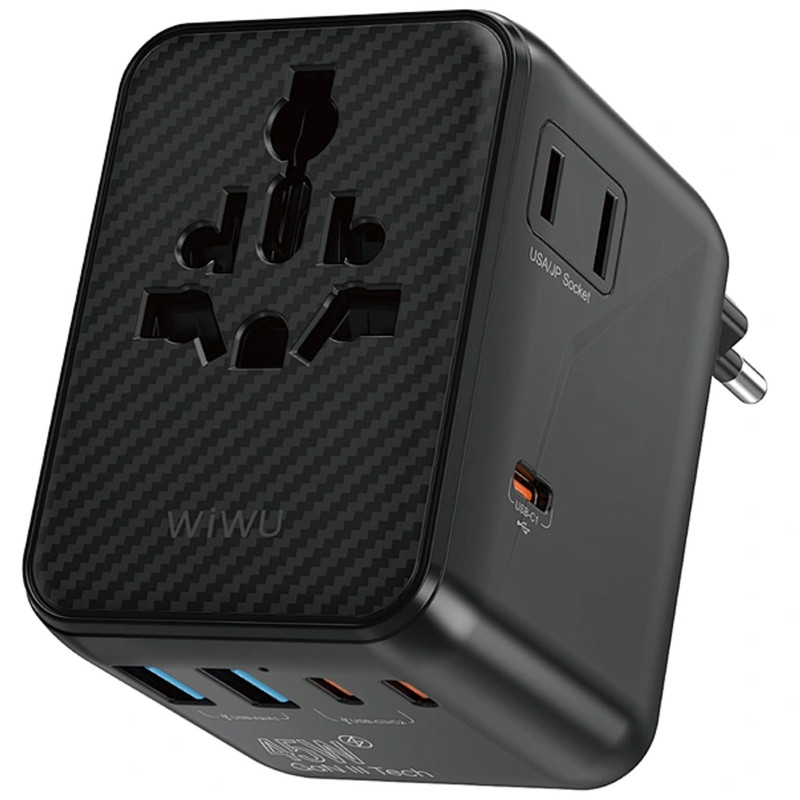 Сетевой универсальный переходник WIWU UA010 Warrior GaN 45W + 2USB-A/3C Херсон - зображення 1
