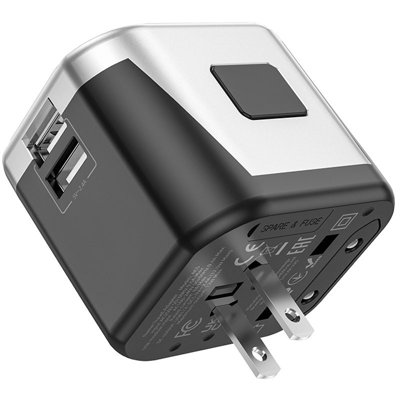 Сетевой универсальный переходник Hoco AC5 Level 2USB+Socket Херсон - изображение 7