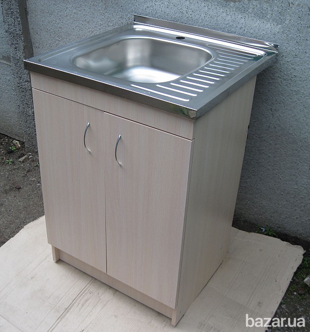 Мойка с тумбой 60х60 накладная из нержавеющей стали Харьков - изображение 3