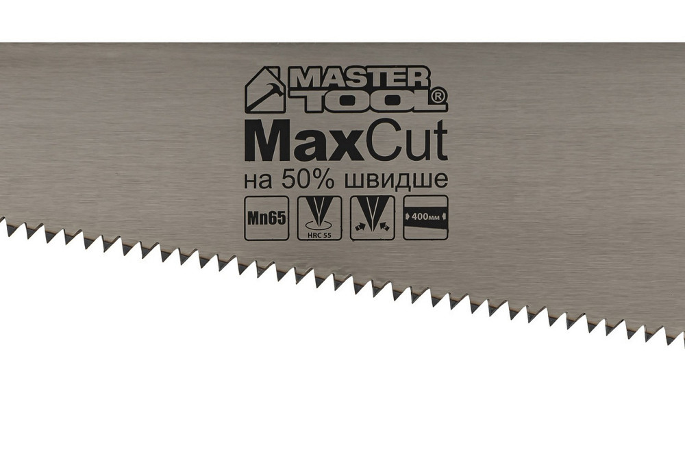 Ножовка столярная MASTERTOOL 4TPI MAX CUT 400 мм закаленный зуб 2-D заточка полированная 14-2640 Харків - зображення 2