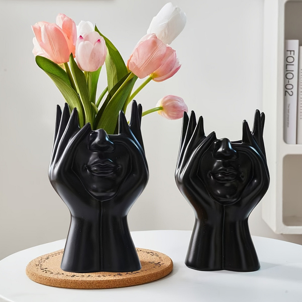 Ваза-органайзер «Art Body» для цветов, косметики, канцелярии 17см черная Одеса - зображення 4