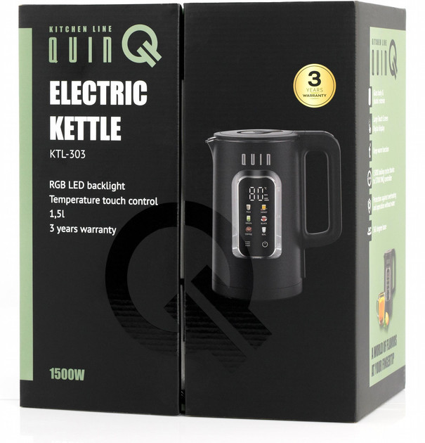 Электрочайник QUIN KTL-303 1.5 л черный Київ - зображення 5