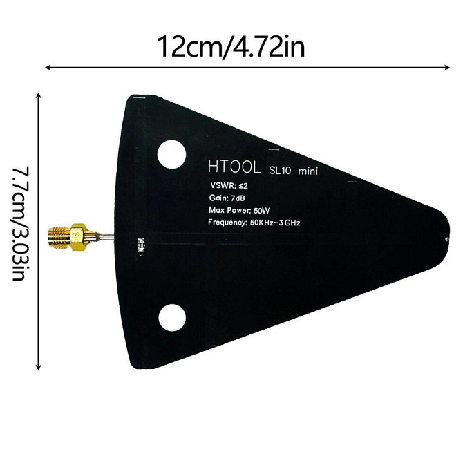 Антенна логопериодическая 50KHz-6GHz 7dB 50W SL10 mini, SMA-female + переходник (10947) Дніпро - зображення 7