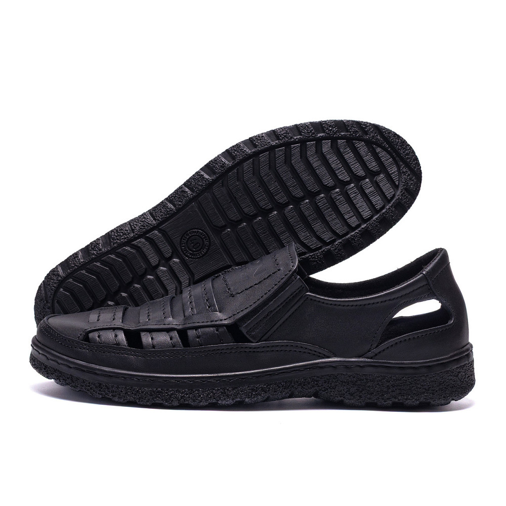 Мужские кожаные летние туфли Leon  Black Киев - изображение 1