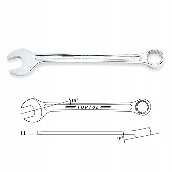 Набор ключей рожково-накидных TOPTUL 16 шт. 6-24мм (кейс) GAAD1603 Харьков - изображение 4