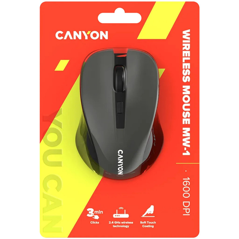 Мышь компьютерная безпроводная Canyon CNE-CMSW1G Gray серая Київ - зображення 6