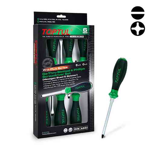 Набор ударных отверток с шестигранником 6 ед. PRO-PLUS SERIES TOPTUL GFE-0602 Харьков