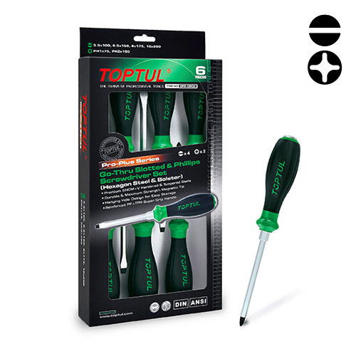 Набор ударных отверток с шестигранником 6 ед. PRO-PLUS SERIES TOPTUL GFE-0602 Харьков - изображение 1