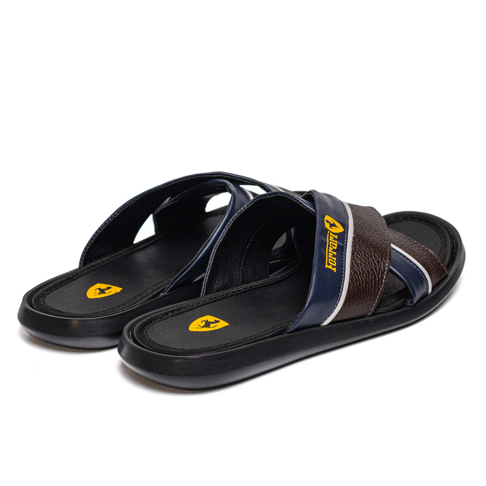 Мужские кожаные  летние шлепанцы-сланцы  Ferrari Киев - изображение 4