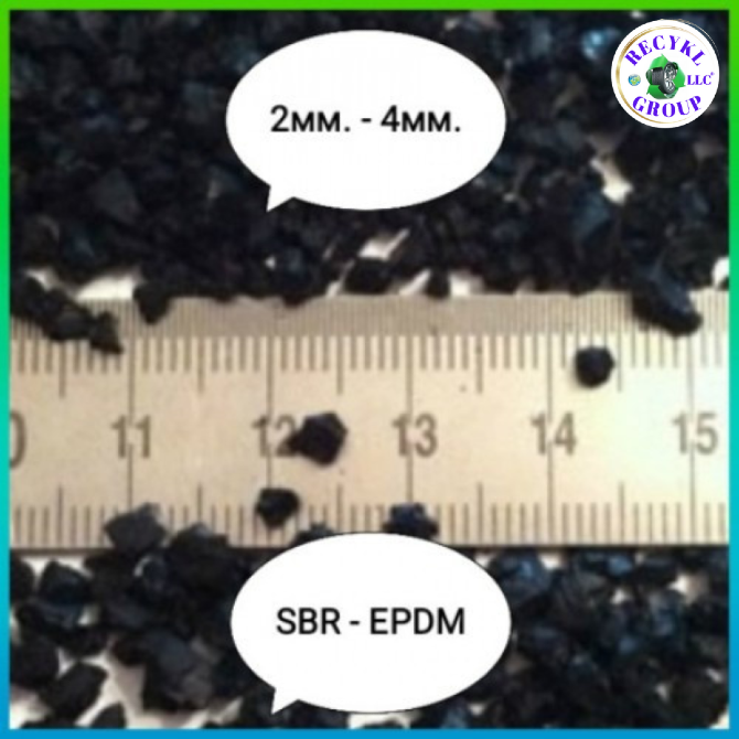 Гумова крихта SBR 2-4мм гумовий гранулят EPDM, rubber granules оптом Житомир - изображение 1