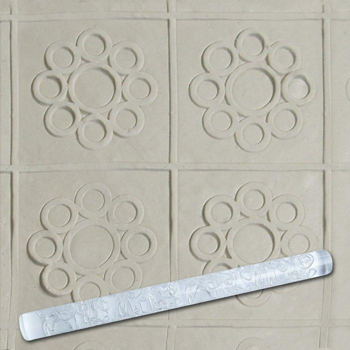 Скалка кондитерська рисунок Empire Квіти вісім круглих пелюсток і серцевина EM-8944 21 см Киев - изображение 1