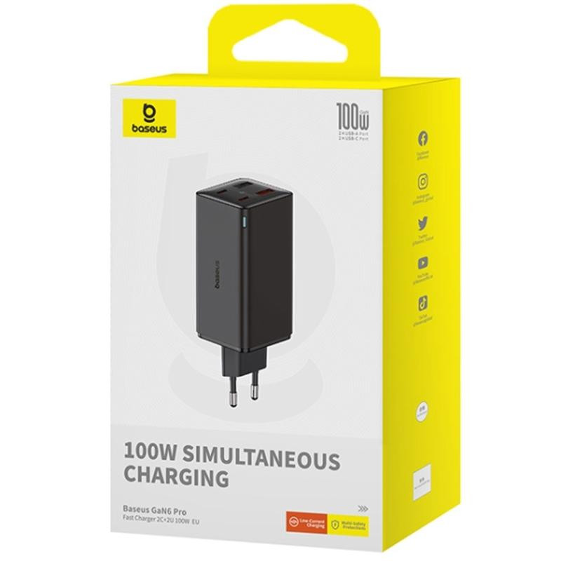 СЗУ Baseus GaN6 Pro Fast Charger 100W (2USB-A/2C) (P101627) Херсон - изображение 4