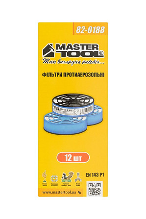 Фильтр сменный противоаэрозольный MASTERTOOL EN 143 P1 набор 12 шт 82-0188 Харьков - изображение 3