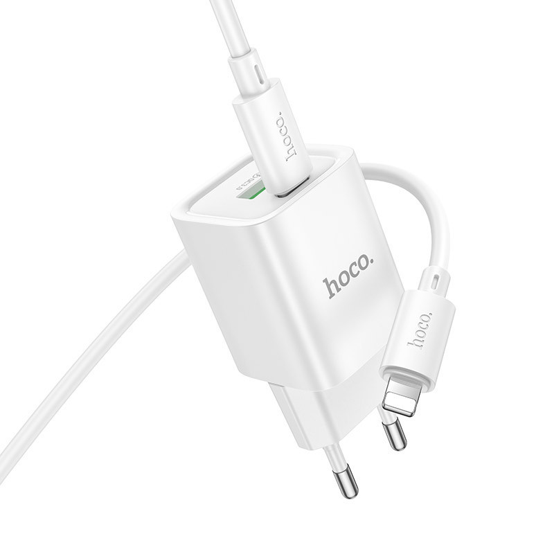 СЗУ Hoco C149A Charm PD30W+QC3.0 (1USB-A/1C) + кабель Type-C to Lightning Херсон - зображення 4