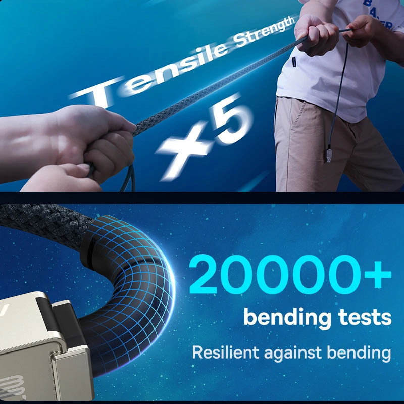 Дата кабель Baseus Unbreakable Series Fast Charging Type-C to Type-C 100W 1m (P10355800111-0) Херсон - зображення 4