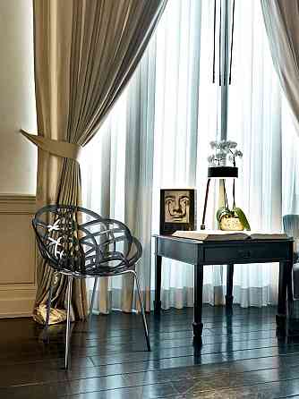 Кресло Papatya Flora-ML прозрачно-синее сиденье, ножки хром Київ