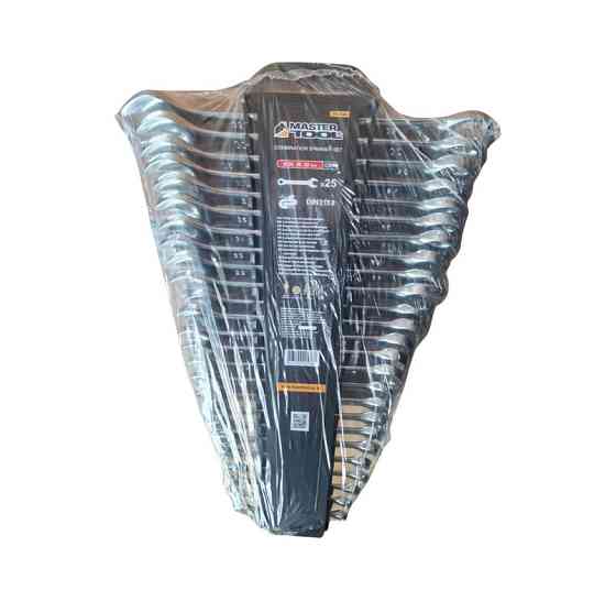 Ключи комбинированные MASTERTOOL SATIN FINISH набор 25 шт (6-28/30/32 мм) CrV DIN 3113 71-2124 Харків