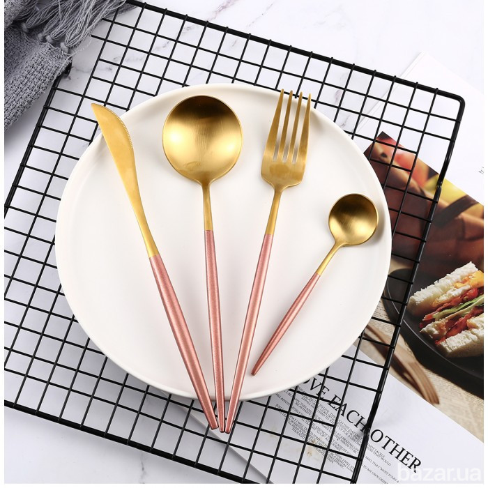Набор столовых приборов Kitchen розовый Київ - зображення 8