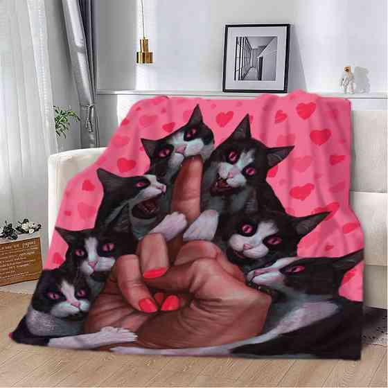 Плед 3D Сміливі котики 2530_A 11961 160х200 см Київ