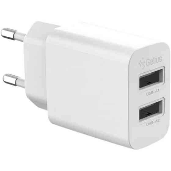 Мережевий зарядний пристрій  Gelius Simple GP-HC059 2 USB 2.4A + cable Type-C White Харків