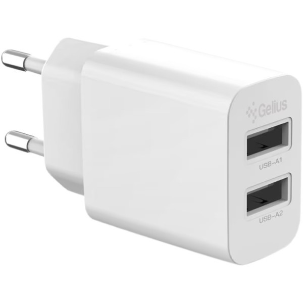 Мережевий зарядний пристрій  Gelius Simple GP-HC059 2 USB 2.4A + cable Type-C White Харків - зображення 2