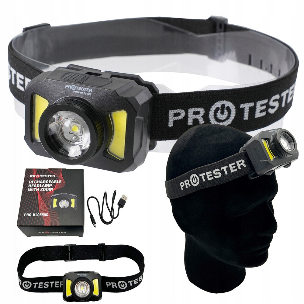 Фонарик налобный светодиодный (LED) с зумом PROTESTER PRO-HL0550S Харків - зображення 1