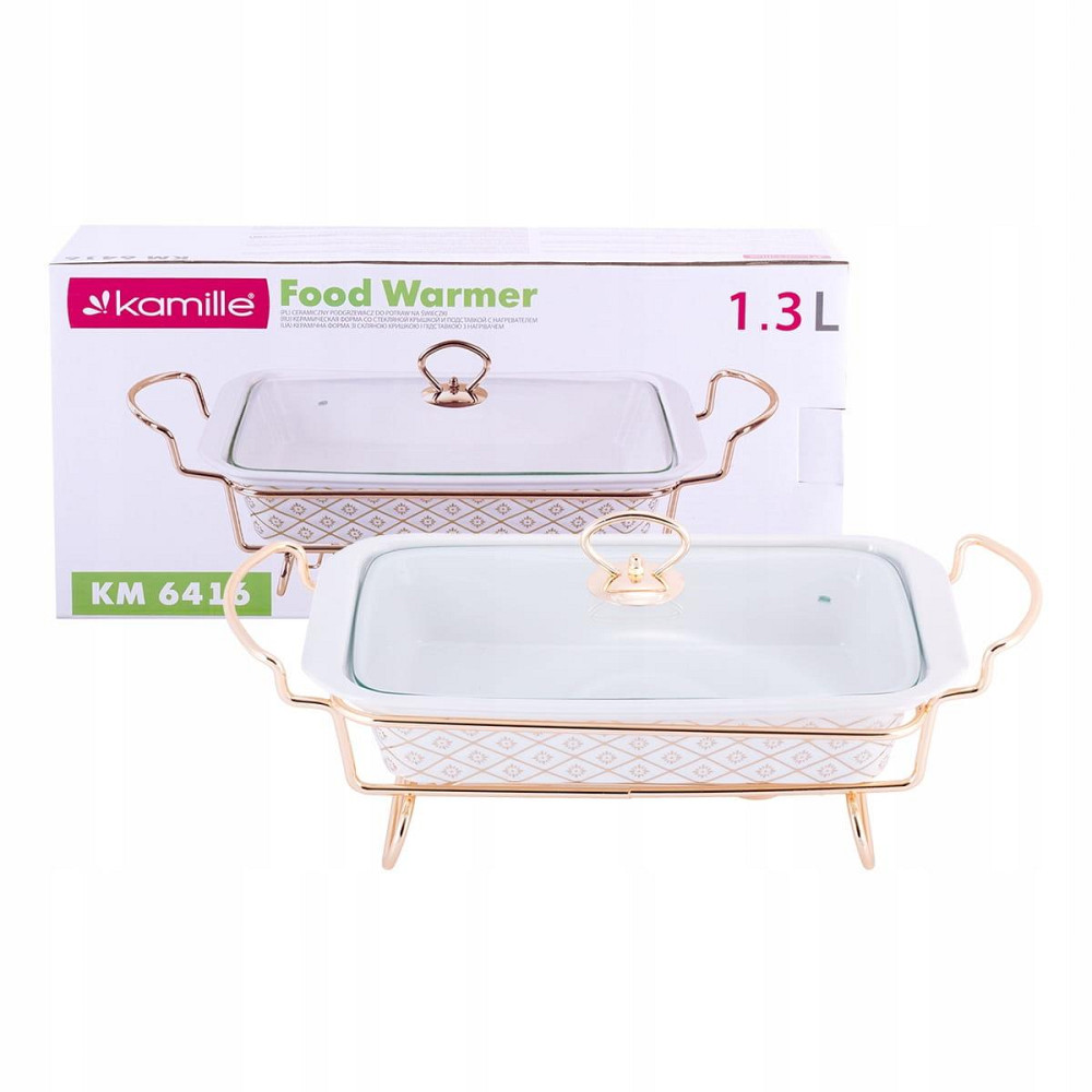 Мармит прямоугольный с подставкой Kamille 1,3 л KM 6416 Одесса - изображение 4