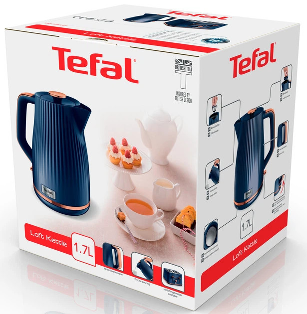 Электрочайник Tefal Loft KO251430 1,7 л синий Київ - зображення 10