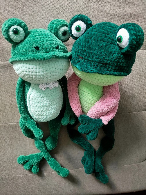 Жаба жабка зелена 55 см іграшка м'яка в'язана гачком ручна робота Нововолынск - изображение 1