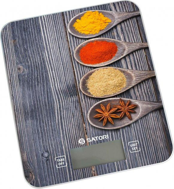 Весы кухонные Satori SKS-212-WD 15 кг светло-серые Київ - зображення 1