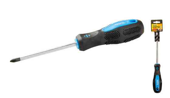 Отвёртка крестовая магнитная MASTERTOOL PH2х100 мм ручка с TPR покрытием 48-5210 Харків