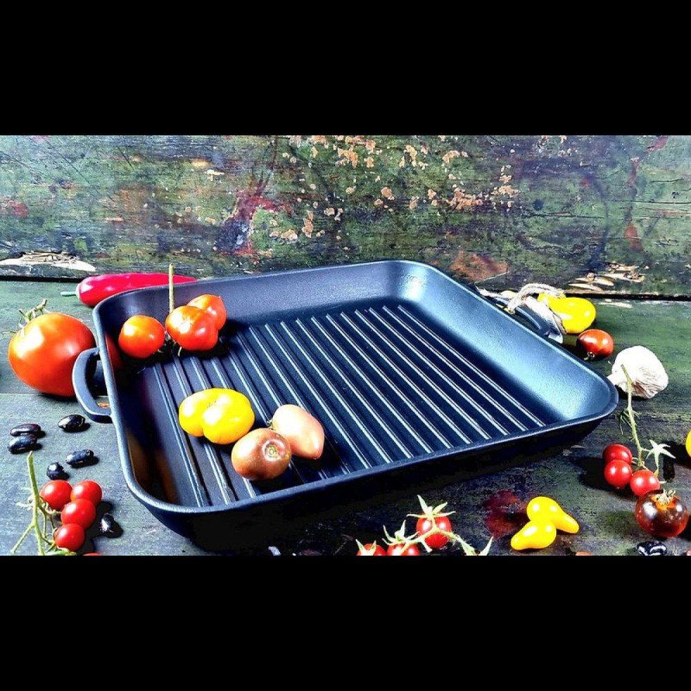 Сковорода-гриль чугунная Maysternya с двумя ручками 35х35 см Т309 Одеса - зображення 6