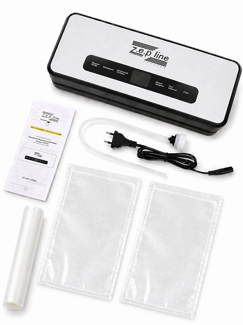 Вакууматор с 20 вакуумными пакетами и рулоном Zepline ZP-00358 200 Вт серебристый Київ - зображення 5