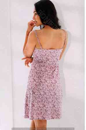 Женская розовая ночная сорочка на тонкой бретели "LILA" (16719) (арт. 1556) Кривий Ріг