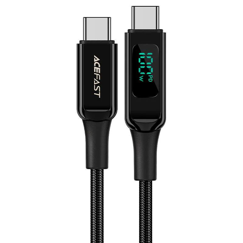 Дата кабель Acefast C6-03 USB-C to USB-C 100W zinc alloy digital display braided (2m) Херсон - изображение 1