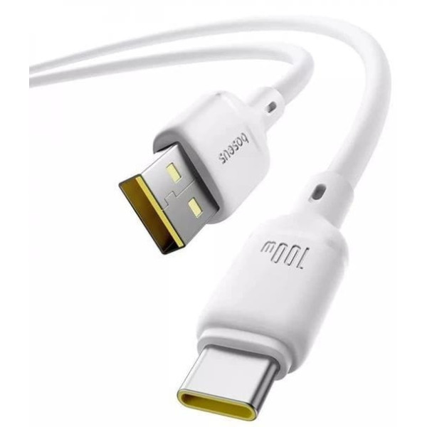 Кабель Baseus Silky Series USB to Type-C 100W 1m White (P10377703213-00) Харків - зображення 2