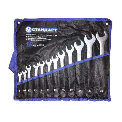 Набор рожково-накидных ключей 12 ед. (8-30 мм) в чехле СТАНДАРТ NKK12STA-S Харків - зображення 1