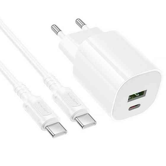 СЗУ Borofone BA104A Pudding PD20W+QC3.0 (1USB-A/1C) + кабель Type-C to Type-C Херсон