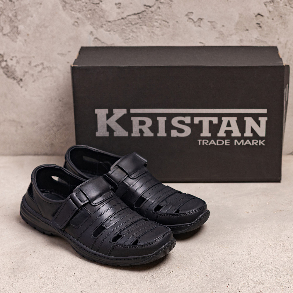 Мужские кожаные летние туфли Lara  Black Київ - зображення 10