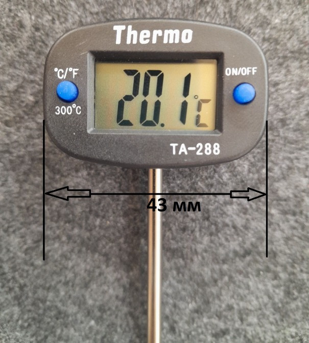 Термометр кухонний -50 +300 градусів харчовий занурювальний зонд з батарейкою Косов - изображение 6