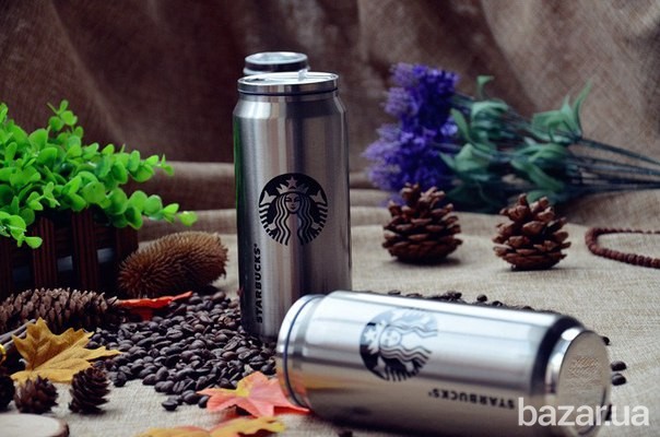 Термос Starbucks/Старбакс, 450 мл. Металлический тамблер в виде банки Одесса - изображение 3