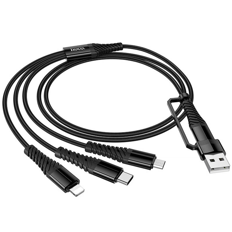 Дата кабель Hoco X123 Victory 3in1 Type-C to Lightning/Type-C/MicroUSB 3A (1m) Херсон - изображение 6