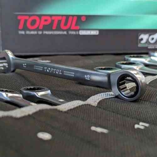 Набор комбинированных ключей трещоточных TOPTUL 8-19мм 12ед. в чехле GPAQ1202 Харьков