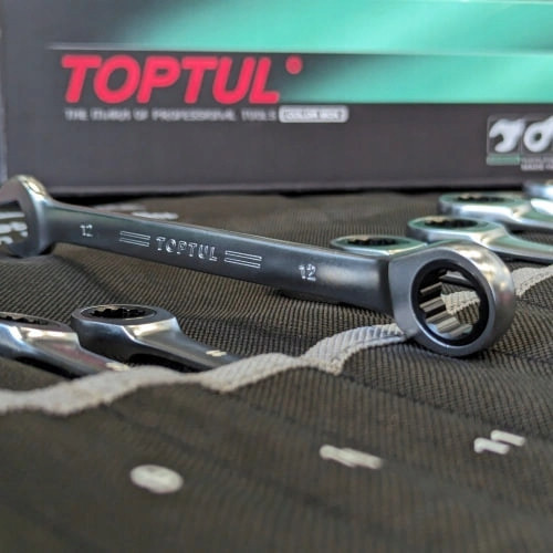 Набор комбинированных ключей трещоточных TOPTUL 8-19мм 12ед. в чехле GPAQ1202 Харків - зображення 4