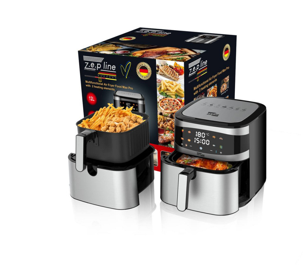 Аэрогриль мультипечь на две тени со съемной корзинкой с формой в подарок Zepline ZP-216 12 л 4200 Вт Київ - зображення 1