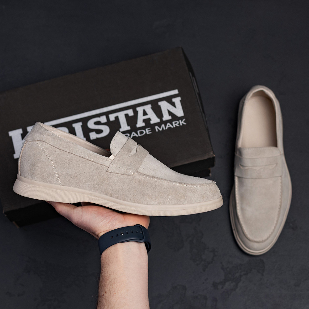 Мужские кожаные лоферы Beige Киев - изображение 10