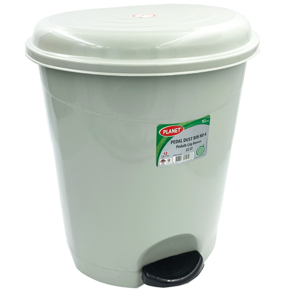 Ведро для мусора с педалью Planet №4 22 л серое Київ - зображення 1