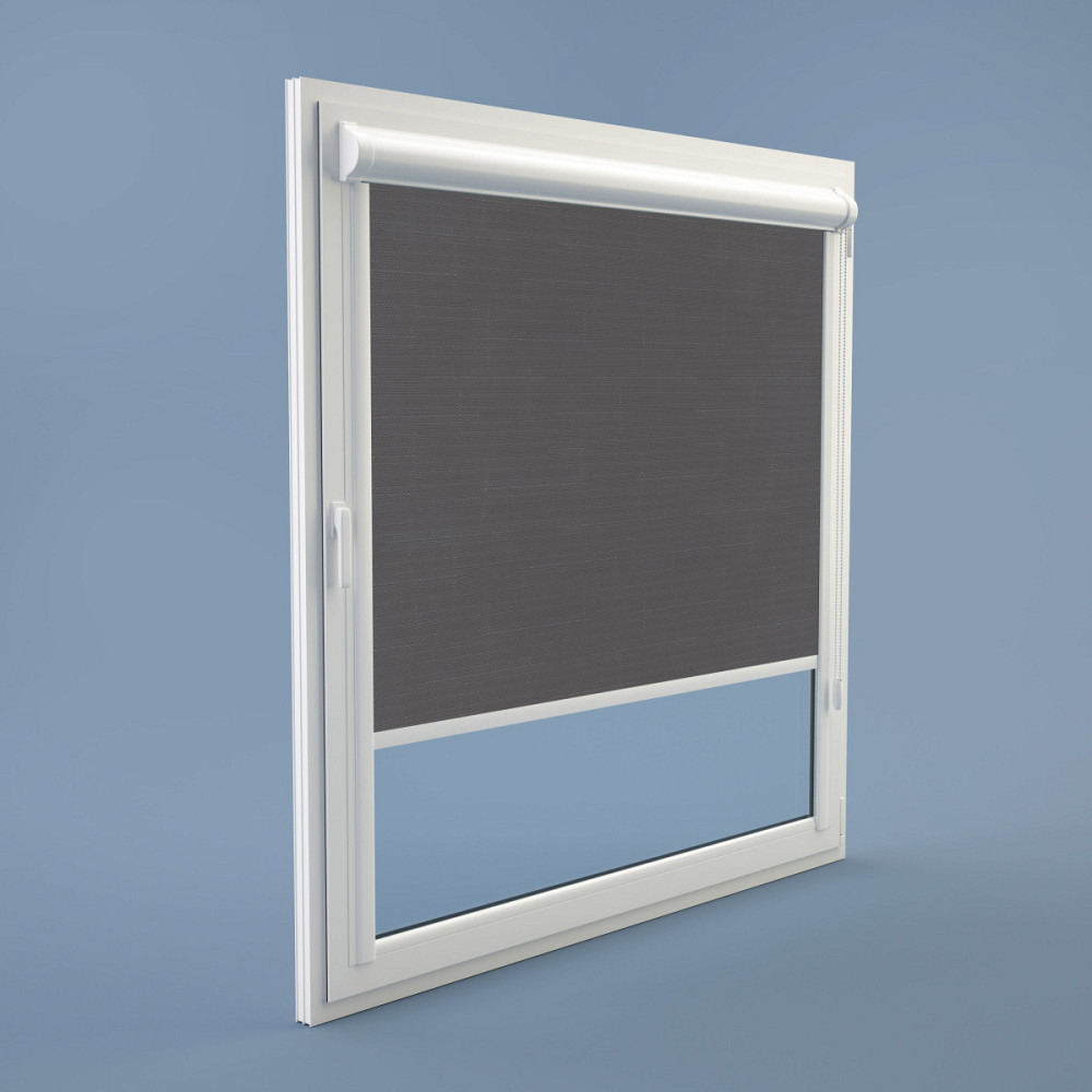 Рулонна штора Rolets Льон 2-519-1800 180x170 см закритого типу Темно-сіра Київ - зображення 1