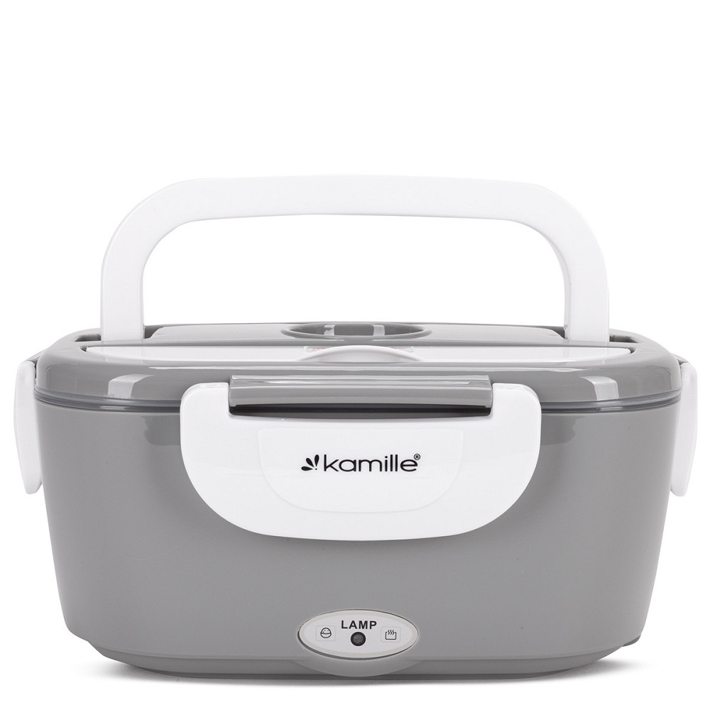 Ланч-бокс электрический с подогревом Кamille от 220В 1л серый Одесса - изображение 1